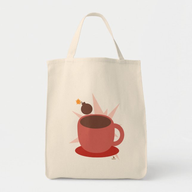 Cocoa Bomb Hot Chocolate Funny Toon Tote Bag (Front)