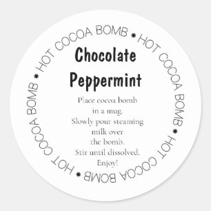 Cocoa Bomb Instruction Sticker, Flavour tag