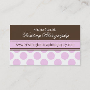 Cocoa Brown and Pink Dots Business Cards