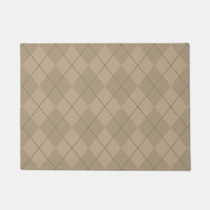 Cocoa Brown Argyle Doormat
