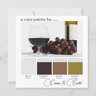 Cocoa Brown Gold Elegant Colour Palette Card