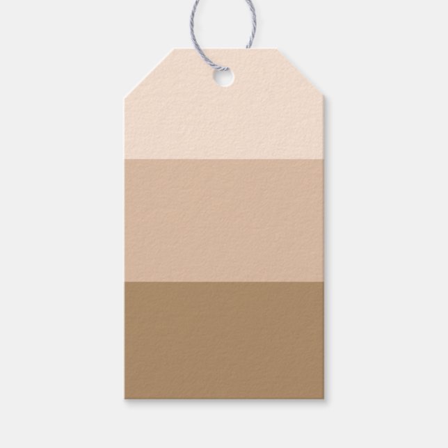 Cocoa Brown Ombre Striped Gift Tags (Front)