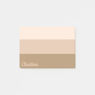 Cocoa Brown Ombre Striped Personalised Post-it Notes