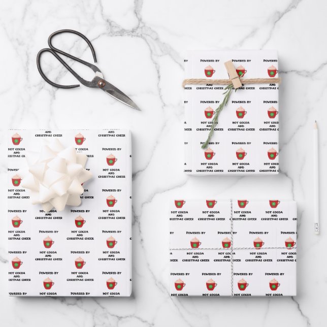 Cocoa & Christmas Wrapping Paper Sheet (Front)