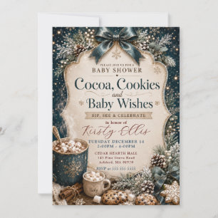 Cocoa, Cookies and Baby Wishes Baby Shower Invitation