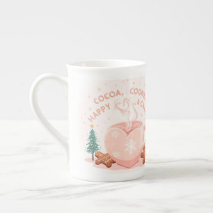 Cocoa, Cookies & Calm – Pastel Christmas CoT-Shirt Bone China Mug