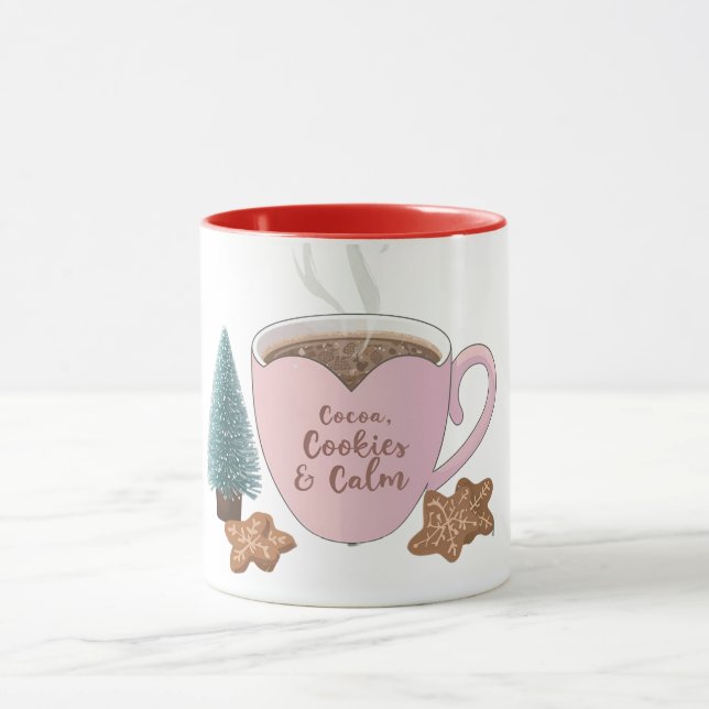Cocoa, Cookies & Calm – Pastel Christmas CoT-Shirt Mug (Center)