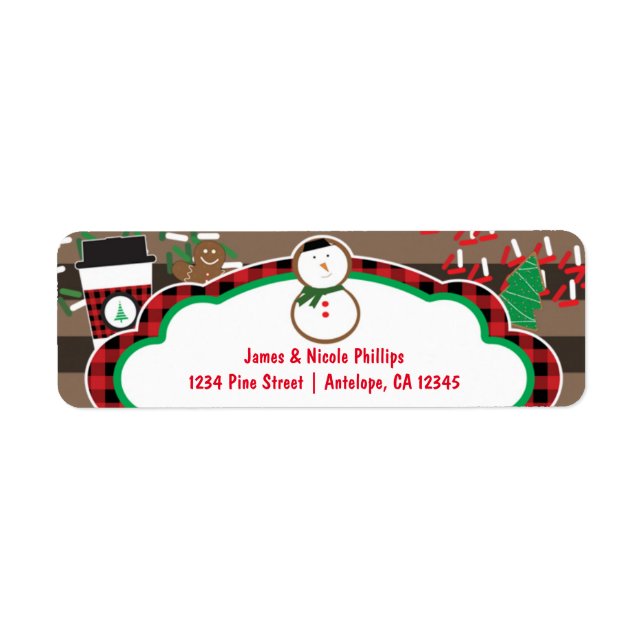 Cocoa & Cookies Christmas Holiday Address Label (Front)