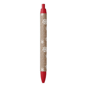 Cocoa Cream Snowflakes Christmas Black Ink Pen