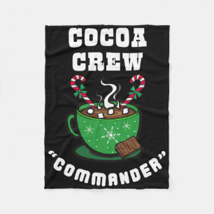 Cocoa Crew Commander Christmas Xmas Squad Picture Fleece Blanket