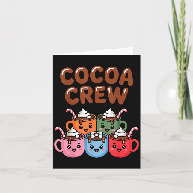 Cocoa Crew Cute Christmas Hot Chocolate Matching P Card (Front)