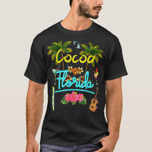 Cocoa Florida Beach Summer Palm Surf Sun Set Palm T-Shirt