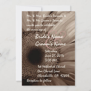 COCOA Gerber Daisy Wedding Invitation