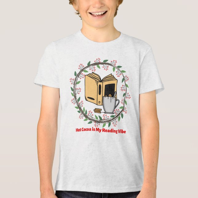 Cocoa is my reading vibe Tri-Blend shirt (Front)