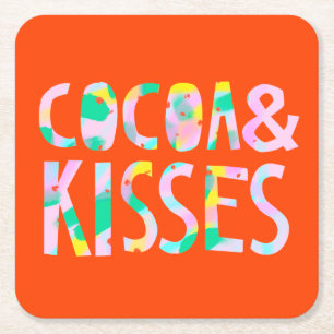 Cocoa & Kisses Square Paper Coaster