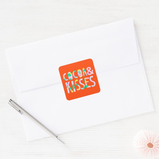 Cocoa & Kisses Square Sticker (Envelope)
