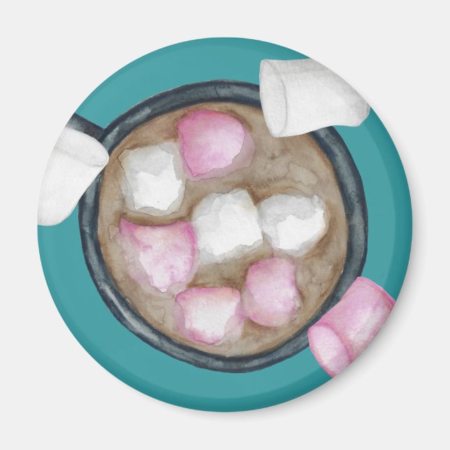 Cocoa marshmallows hot chocolate candy winter  magnet (Front)