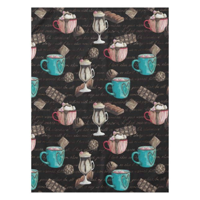 Cocoa marshmallows hot chocolate candy winter    tablecloth (Front)