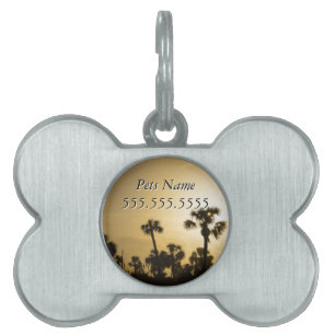 Cocoa Palm Silhouette Pet ID Tag