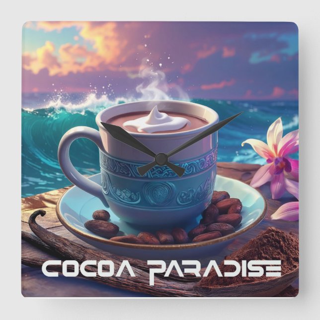 COCOA PARADISE SQUARE WALL CLOCK (Front)