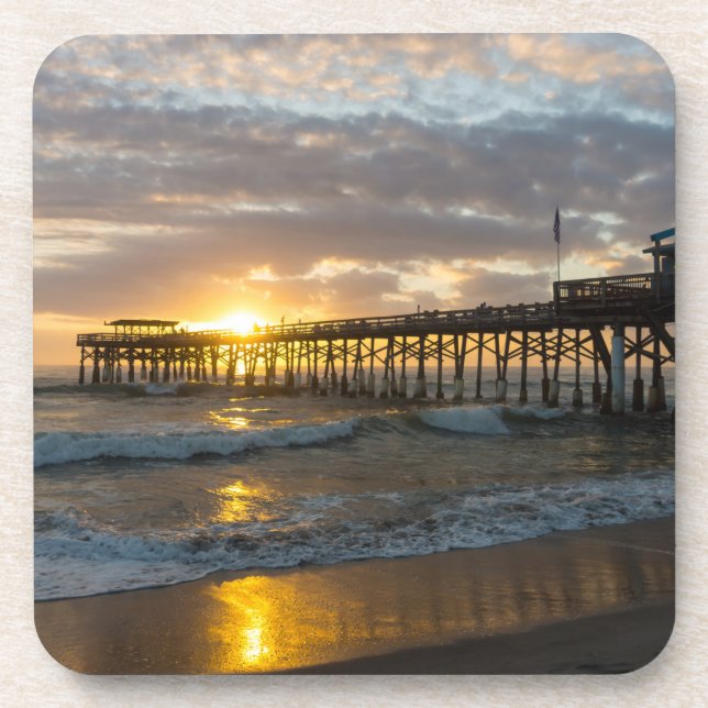 Cocoa Pier 1st Sunrise 2017 Coaster (Front)