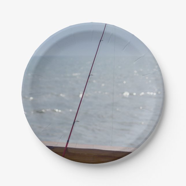 Cocoa Pier Fishing Paper Plate (Front)