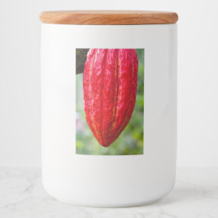 cocoa pod red food label