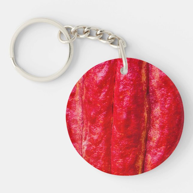 cocoa pod red key ring (Front)