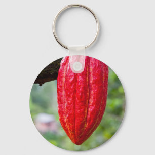 cocoa pod red key ring