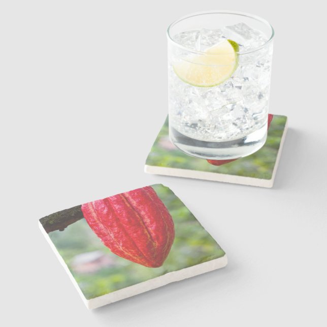 cocoa pod red stone coaster (Side)