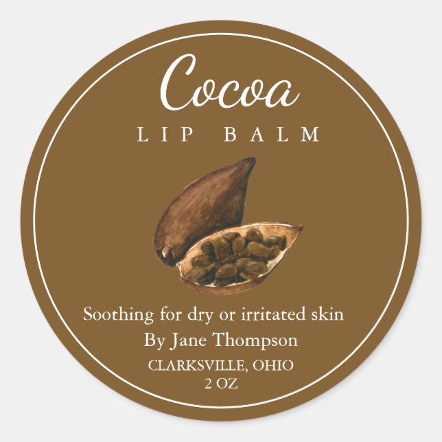 Cocoa Salve / balm Label (Front)