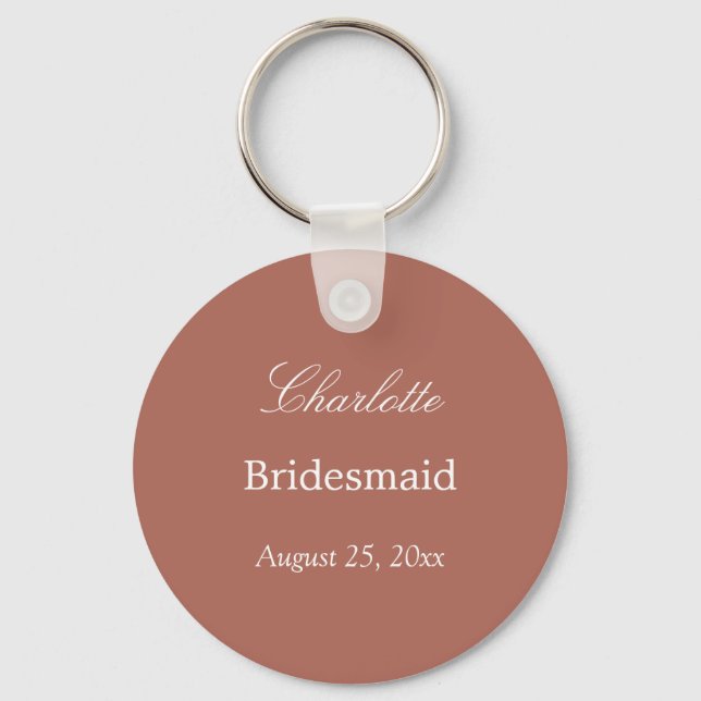Cocoa Sienna Bridesmaid Thank You Keychain (Front)