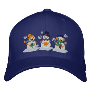 Cocoa Snowmen Embroidered Hat