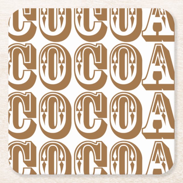 Cocoa Square Paper Coaster (Front)