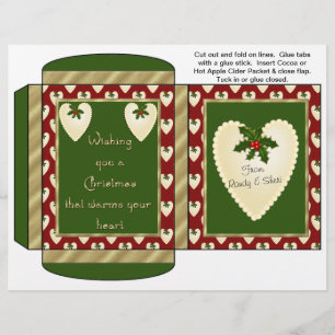 Cocoa, Tea, Cider Packet Holiday Christmas Favours Flyer