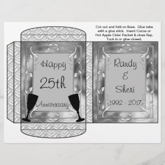 Cocoa, Tea, Cider Packet Silver Anniversary Favour Flyer