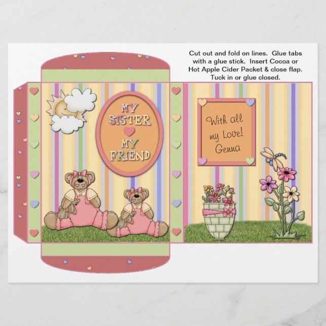 Cocoa, Tea, Cider Packet Sisters, Party, Friends Flyer (Front)