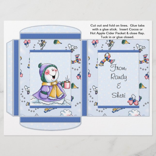 Cocoa, Tea, Cider Packet Winter Christmas Favours Flyer (Front)