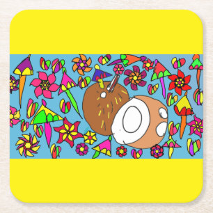 Cocoanut  Tropical Sorbet Air Freshener Square Paper Coaster