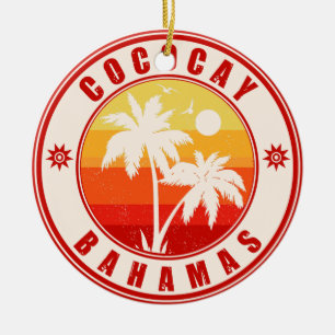 CocoCay Bahamas Islands Retro Palm tree Souvenirs Ceramic Tree Decoration