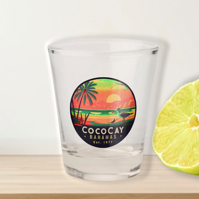 CocoCay Bahamas Retro Seagull Souvenir 1950s Shot Glass (Creator Uploaded)