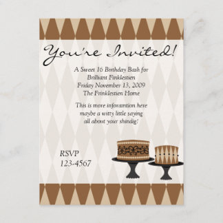 Cocolate Cakes Invitation
