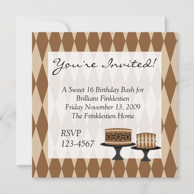 Cocolate Cakes Invitation (Front)