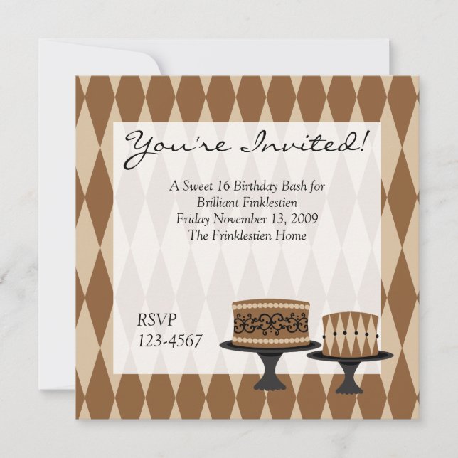 Cocolate Cakes Invitation (Front)