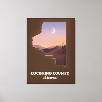 Coconino County Arizona Map. Canvas Print
