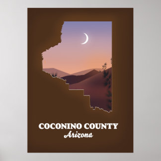 Coconino County Arizona Map. Poster