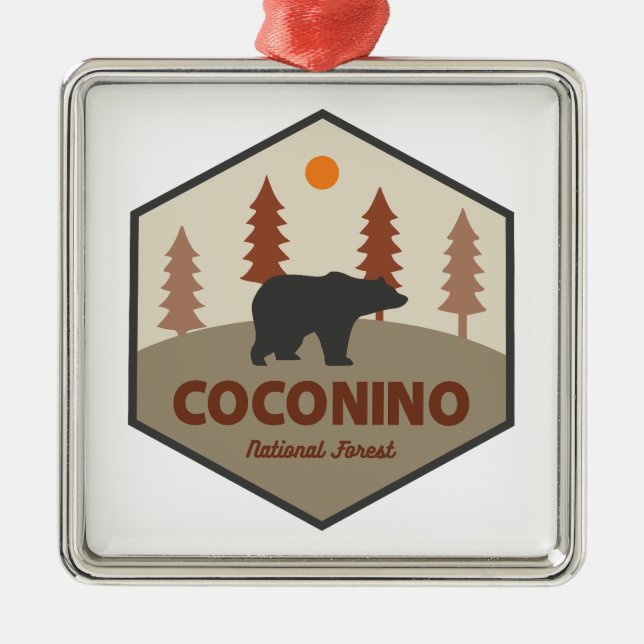 Coconino National Forest Bear Metal Tree Decoration (Front)