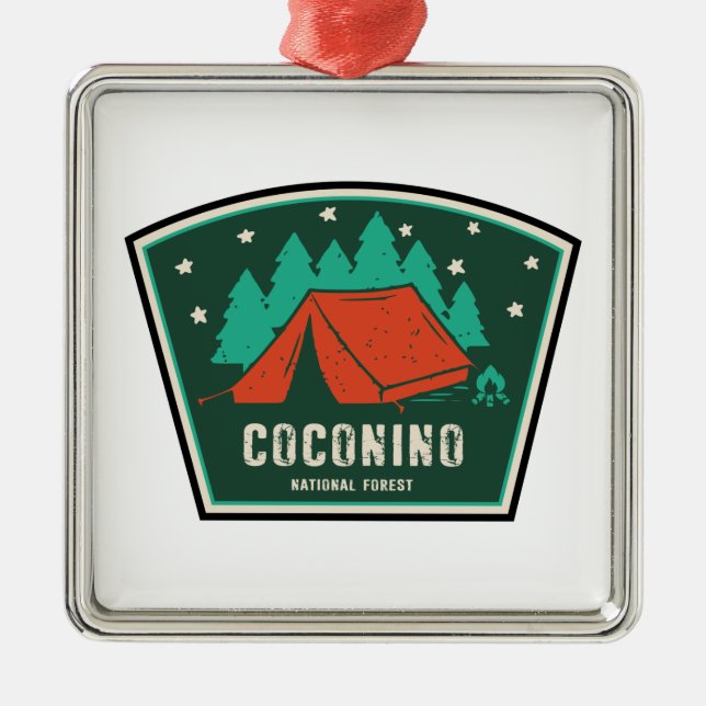 Coconino National Forest Camping Metal Tree Decoration (Front)