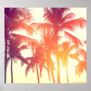 Coconut Beach: Vintage Tropical Warmth. Poster