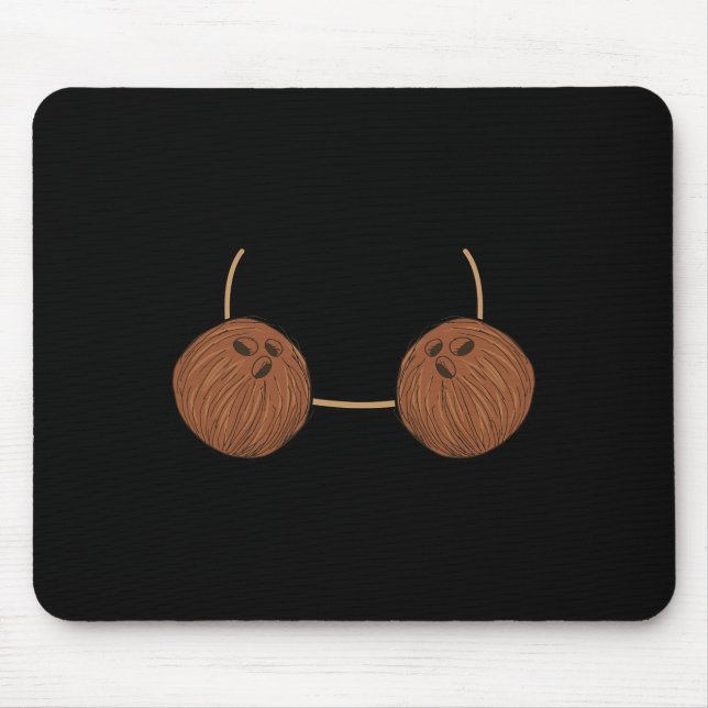Coconut Bra Costume Cute Easy Food Halloween Gift  Mouse Mat (Front)